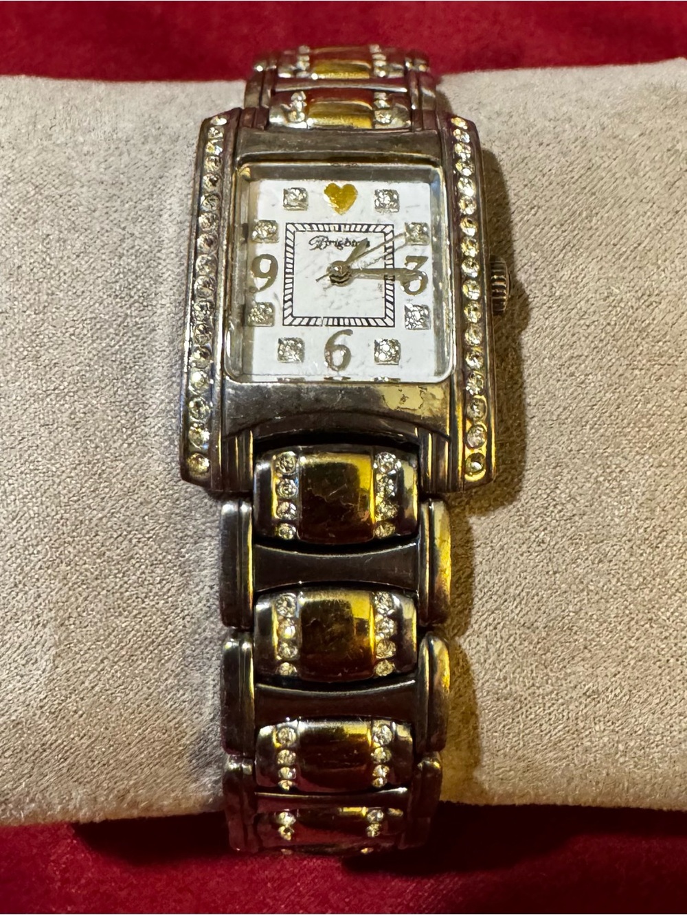 Brighton Two-Tone Silver and Gold Crystal Bracelet Watch
